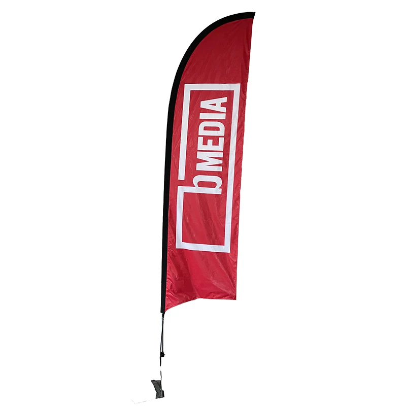 Hot selling outdoor flying polyester two sided  print Advertising beach flag Marketing custom banner