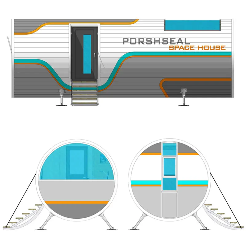 luxury mobile capsule house commercial space container space capsule  themed bounce house with clear wondows