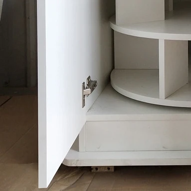 wood grain melamine particleboard medium density fibreboard wholesale round revolving belt door shoe Cabinet