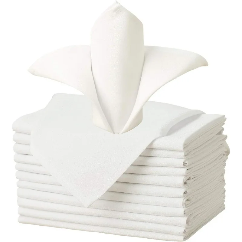 Folding Flower Saliva Cloth Customized Hotel Solid Color Polyester Napkin Western Restaurant Satin Placemat