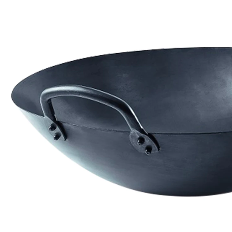 Craft Hammered  Cooking Chinese Handmade Carbon Wok Pan