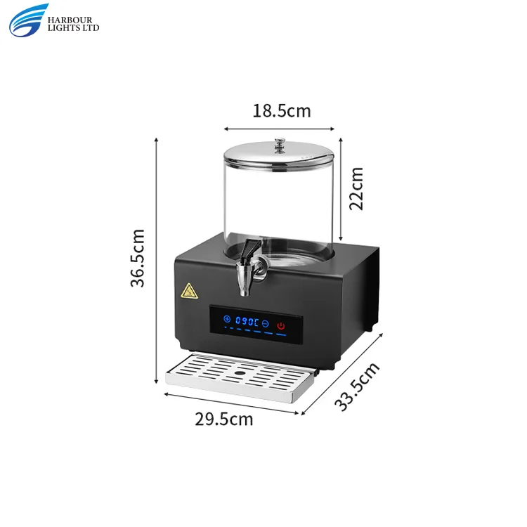 5L Single Head Electric Heated Juice Cauldron Touch Temperature Control High Borosilicate Glass Beverage Dispenser With Faucet