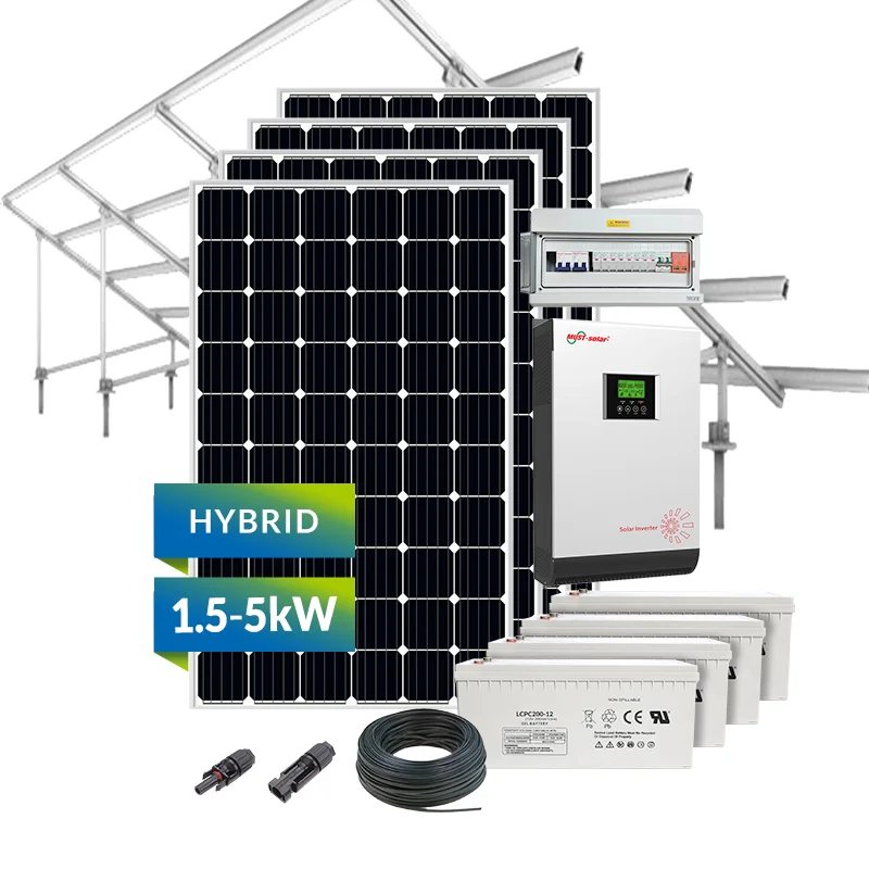 
Hybrid Solar System 5kW 10kW Roof Solar Panel Photovoltaic Solar System 