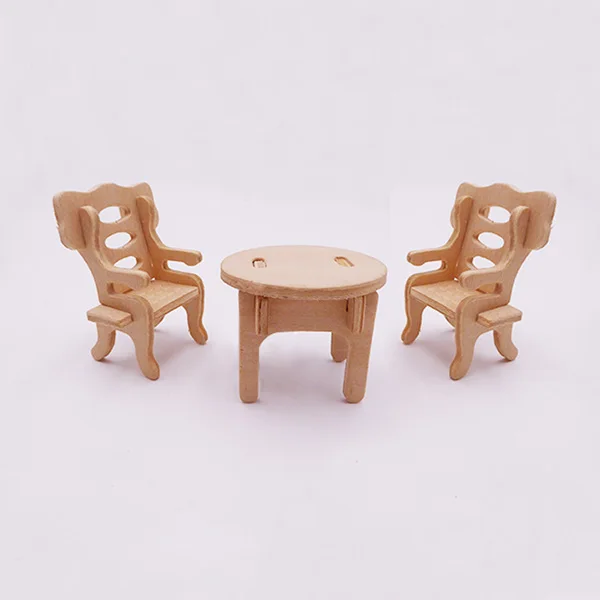 3D wooden educational craft gift decoration puzzle Mini furniture doll house for girl gifts puzzle table educational puzzle