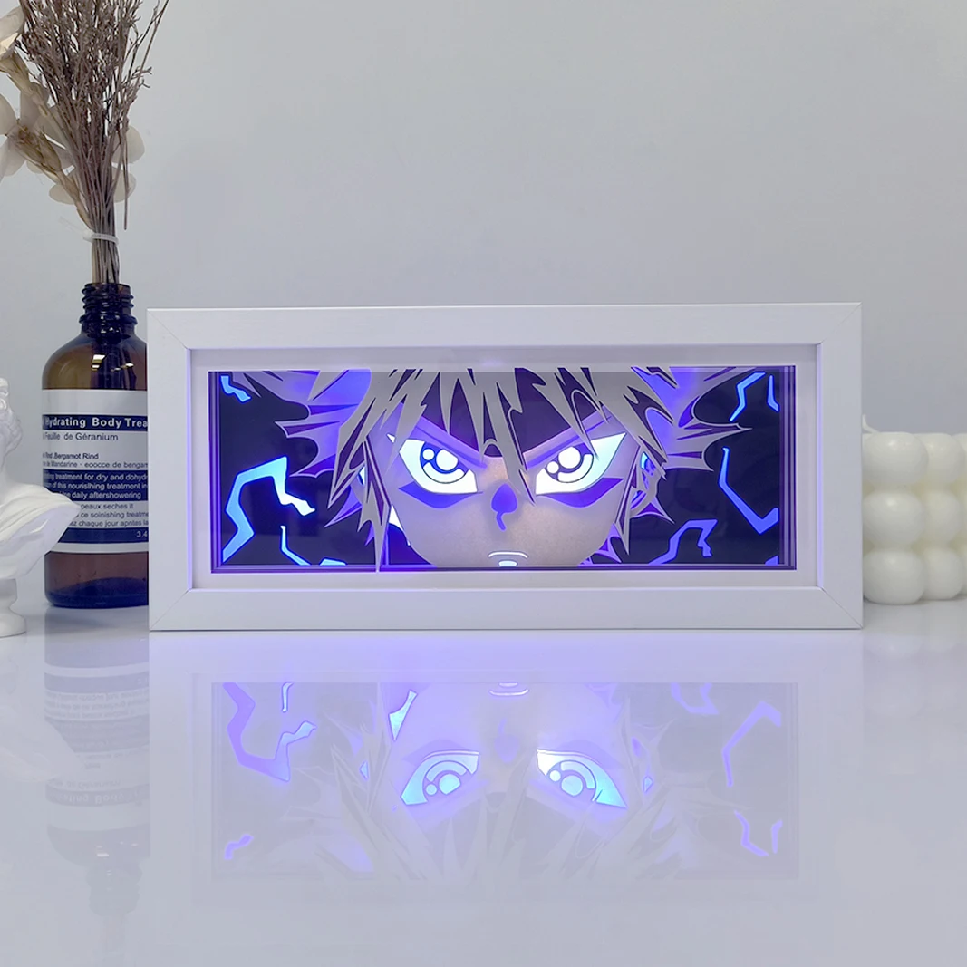 Anime Hunter Hunter 3D  Night Light Laser Carving Paper Lamp Light Box Table Lamp Room Decoration Perfect for Party and Gift