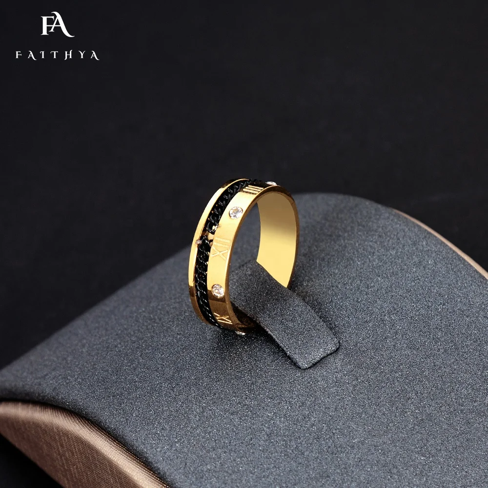 Роскошное кольцо FR2483 дизайнерское из нержавеющей стали с римскими цифрами