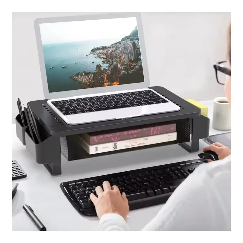 New Coming Morden Computer Desk Shelf Desktop Monitor Screen Wooden Laptop Stand Monitor Riser