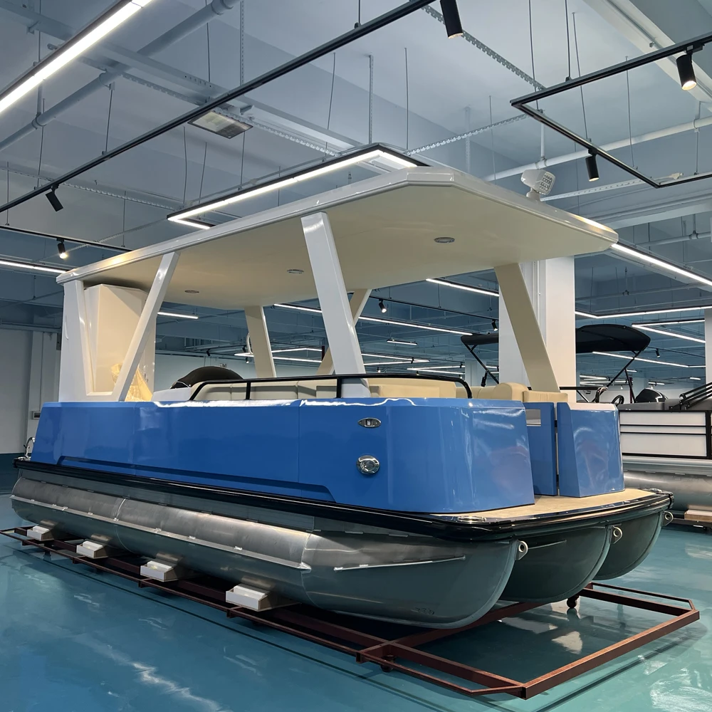 Подгонянная лодка Tritoon алюминиевая понтонная для рыбалки и развлечений