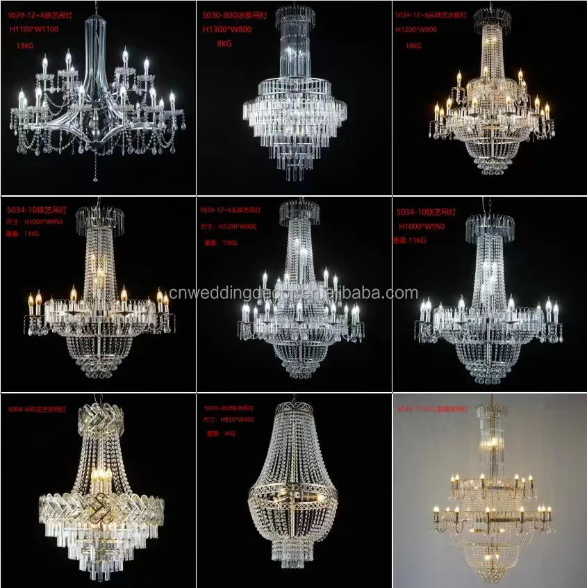 Popular Lamp Warm Light White Home Chandelier Bedroom Hotel Hall Crystal Metal For Wedding Decoration