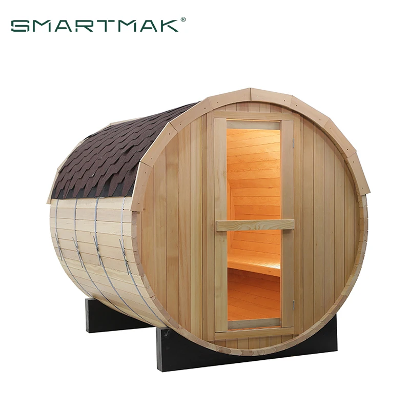Traditional Outdoor Use 4 Person Size Steam Barrel Sauna Room
