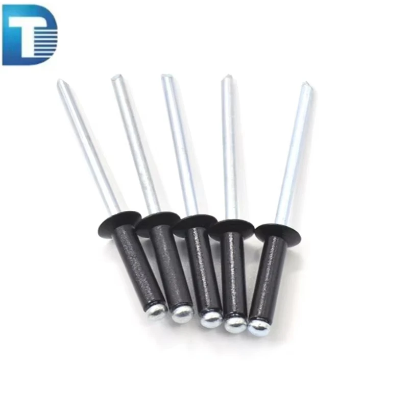Steel round Head Blind Rivets DIN 7337 A Anodized in Blue Black Red Yellow Colors 5056 6061 7075 Aluminum