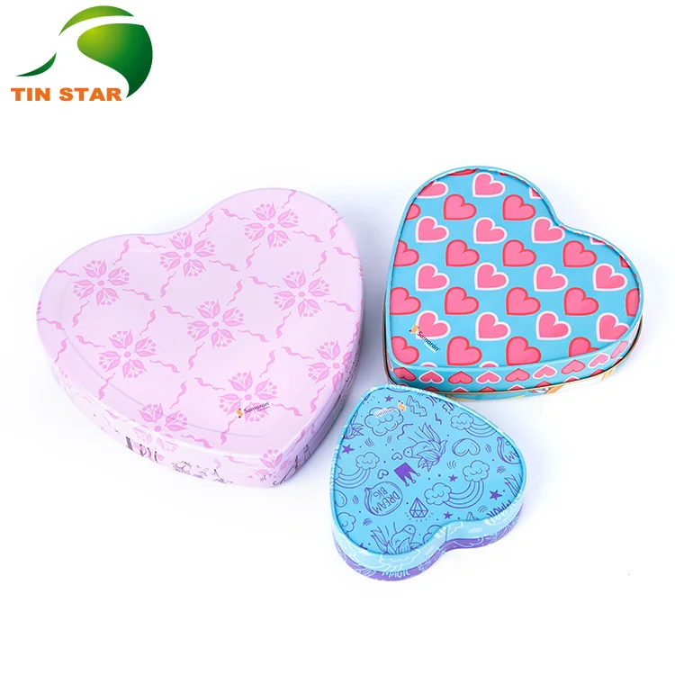 Factory Direct Sale Heart Shape Tin Box For Gift Candy Tin Can
