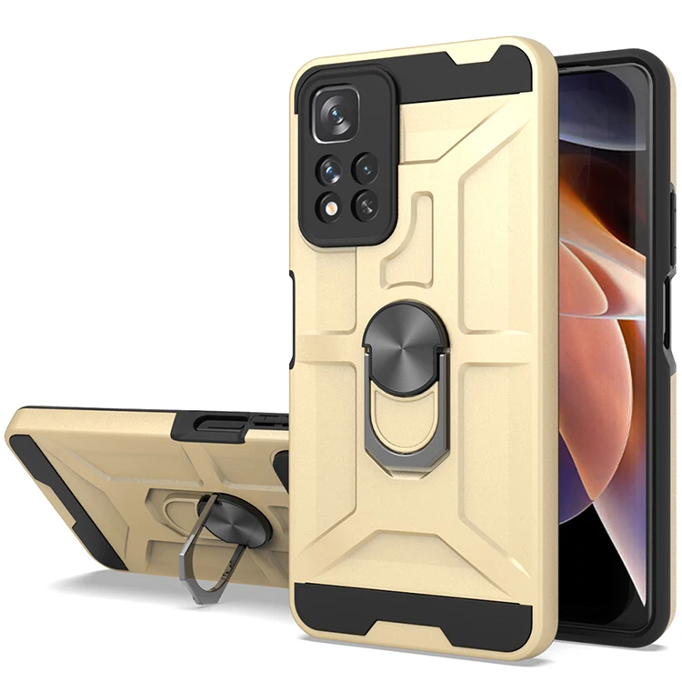 For Xiaomi Redmi Note 11 Pro Case Luxury Armor Soft Shockproof Magnetic Metal Ring Case for Redmi 10C 10 pro Car Holder Cover