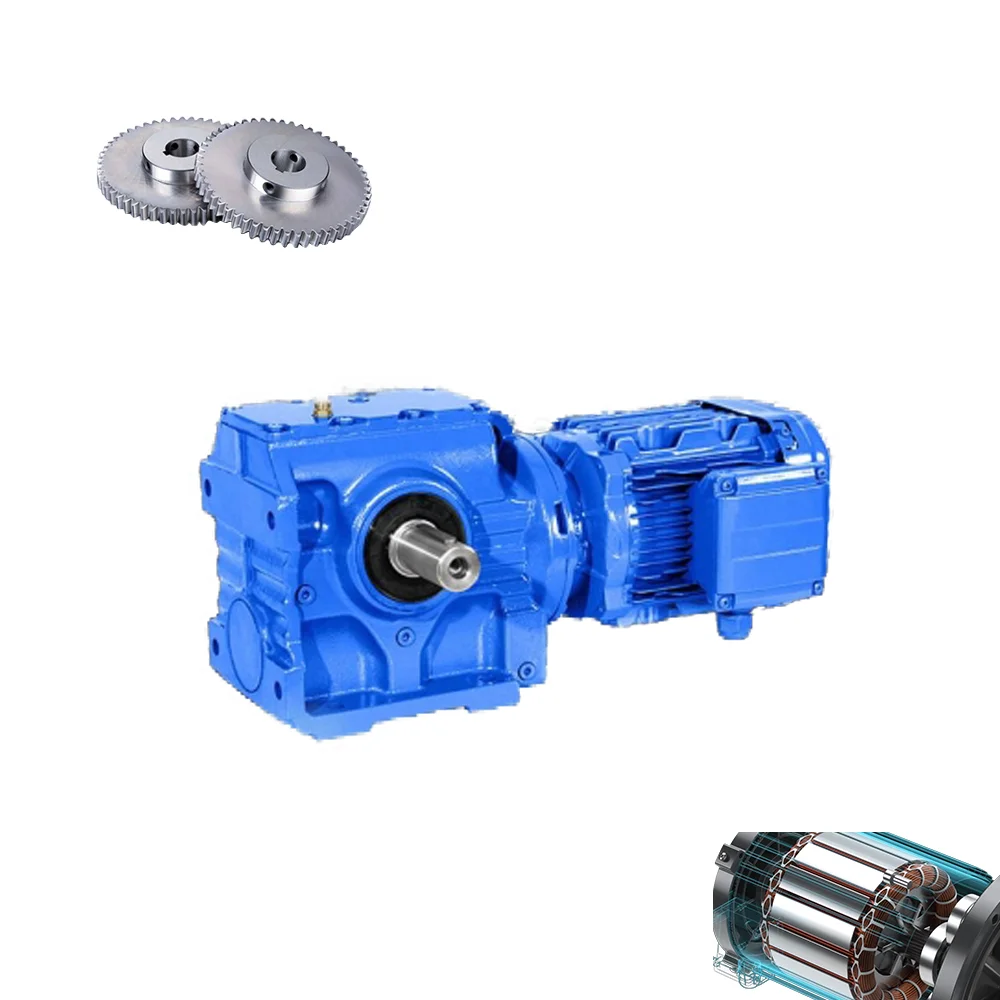 Factory customized S Serial S87 helical worm right angle worm reduction gearbox motor worm geared speed reducer electric motor