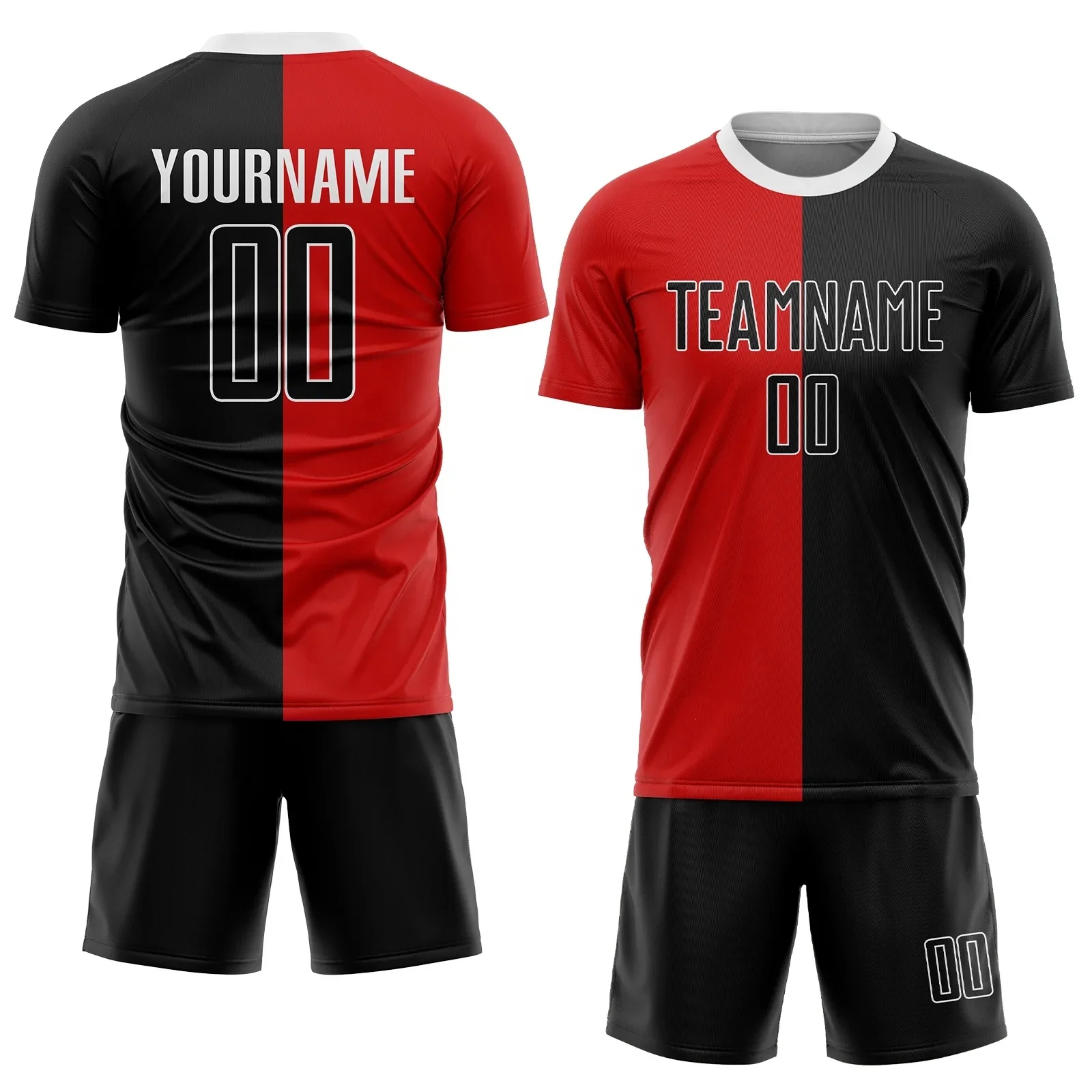 Custom Football Training Jersey Quick Drying Polyester Football Shorts Shirt Sublimation Soccer Team Uniform