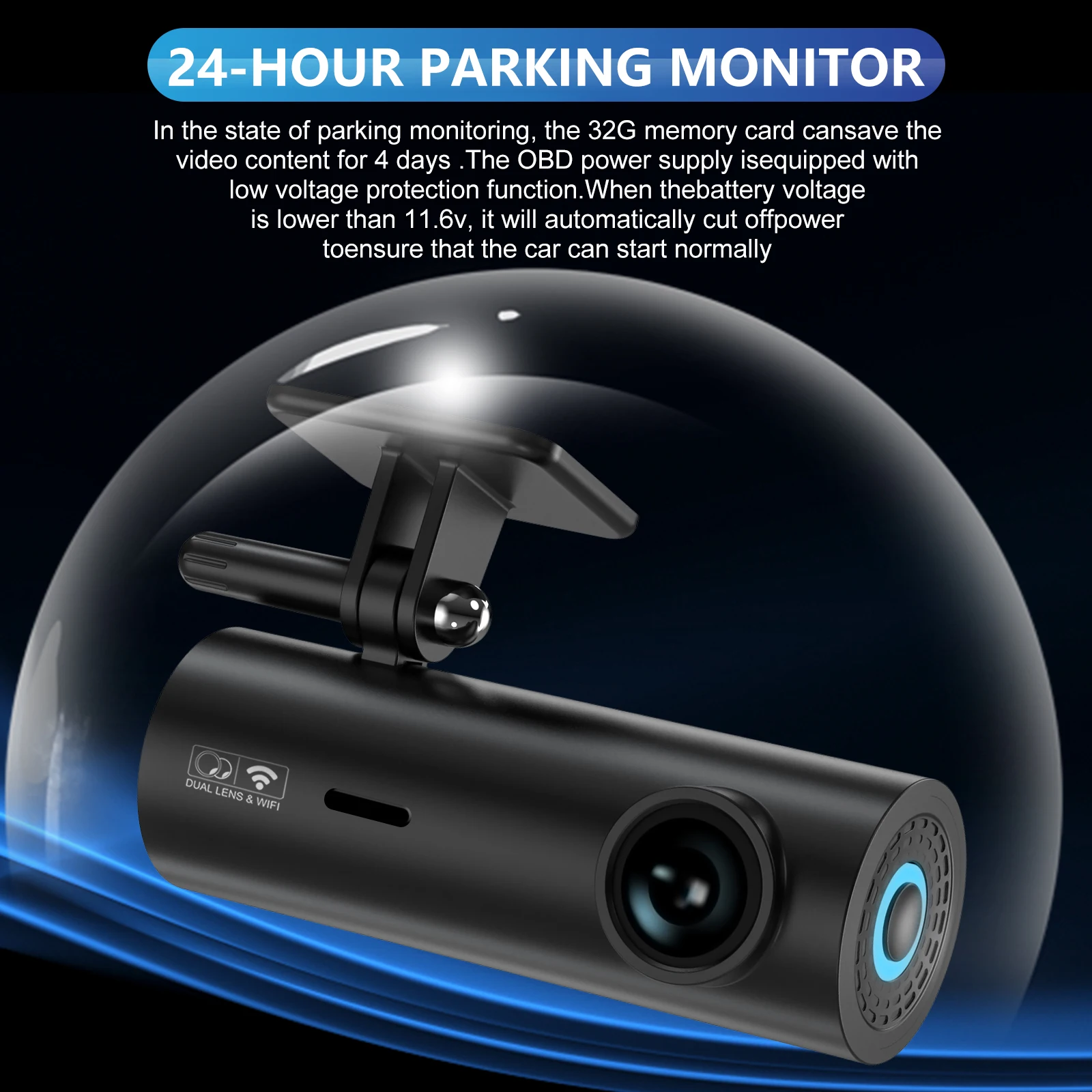 Supplier mini wifi 2k dash camera dual lens front and rear double camera car dvr 2k dashcam wifi with app 2k dash cam