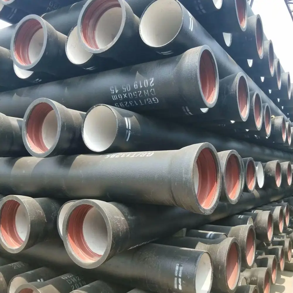 quality dn2400 OD customized length k9 class bs-en 545 200 seamless ductile cast iron pipe