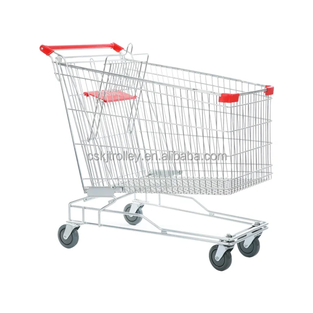 125 LT Asian style Bottom Shelf Grocery Store Wheel Shopping trolley Cart for supermarket shopping trolley with chair