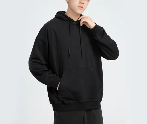 Hot sale cotton breathable blank custom logo free sample baggy french terry hoodie 460 gsm