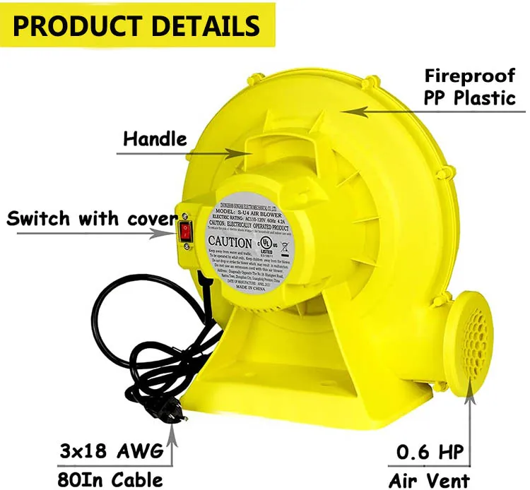 China Air Blower Manufacturer Windproof Plastic Shell Industrial Inflatable Mini Air Fan Blower
