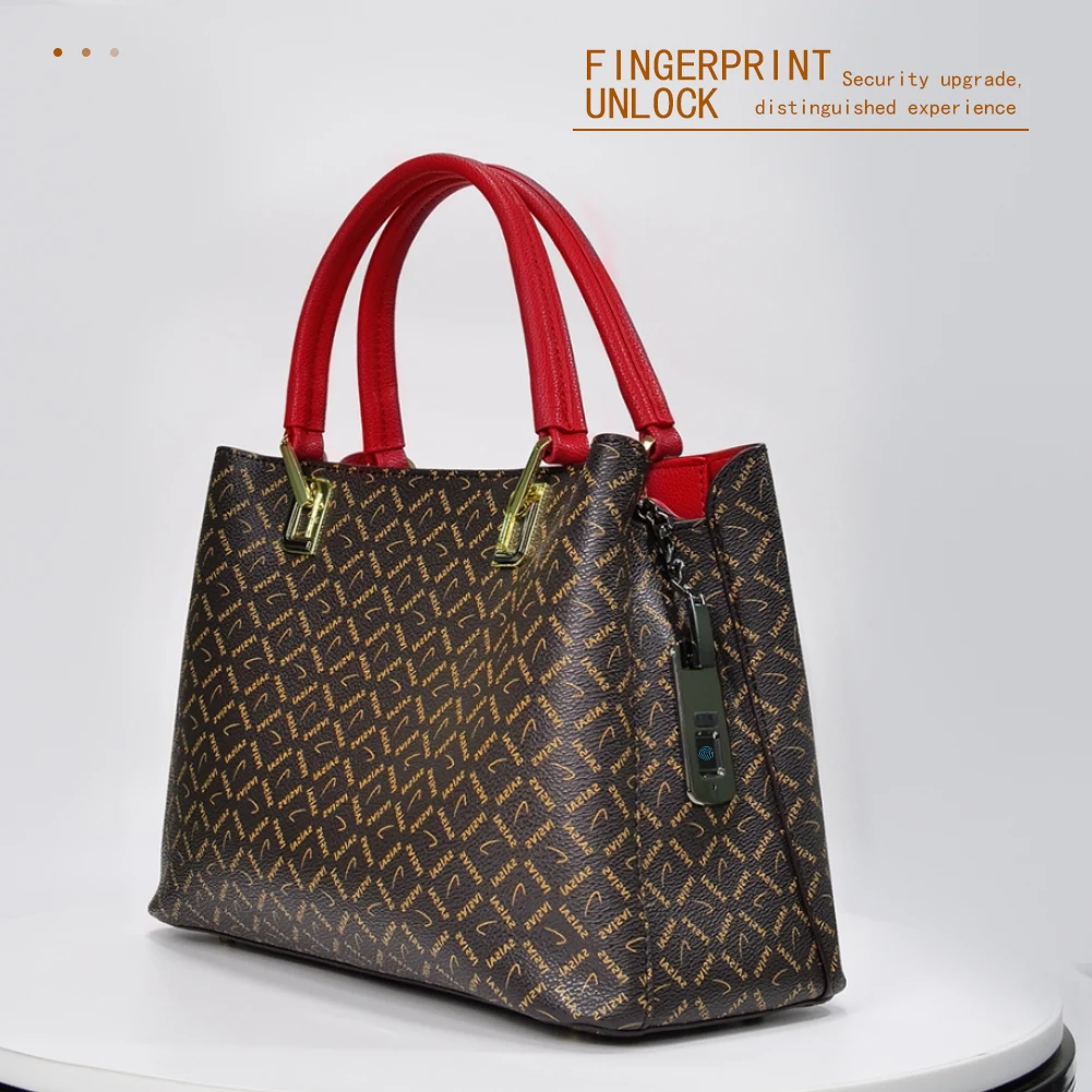 Big Capacity Adjustable Strap Shoulder  Handle Bag Business Office Lady Leather Handbags Flower Vase Females Handbag