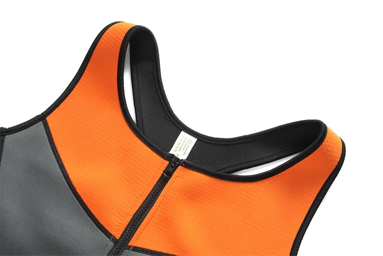 New Design Men Sauna Sweat Waist Trainer Trimmer Vest Sauna Suit Workout Tank Top Body Shape For Men with Zipper