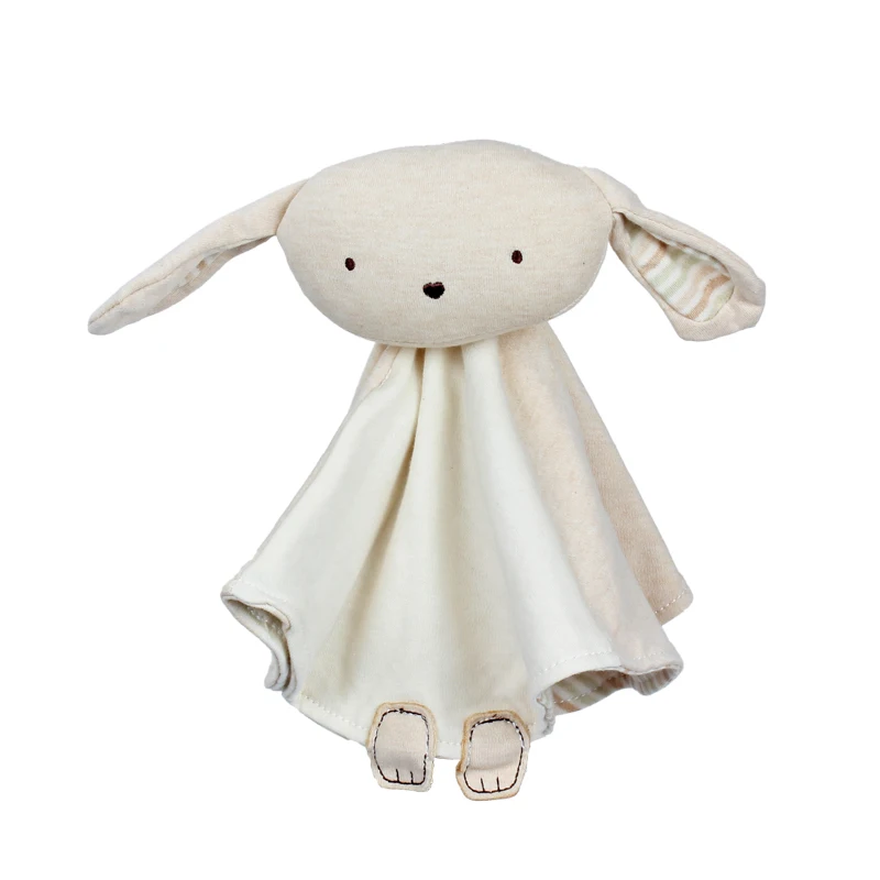 Baby Organic Cotton rabbit comforter toy hand holding Comforter