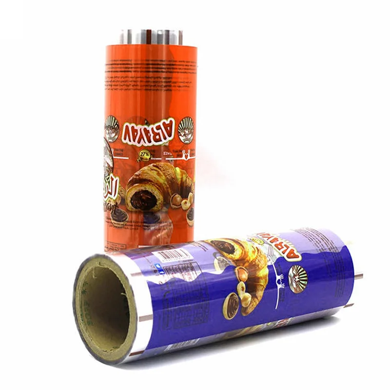 Custom Food Packaging Laminated Roll Film Printed Plastic PET Aluminum Foil Film Roll for Cookies