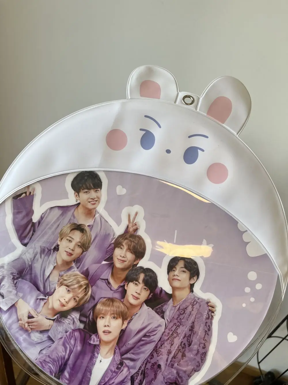 Wholesale high quality portable PVC clear plastic hand fans k-pop event Korea star custom image kpop picket cover