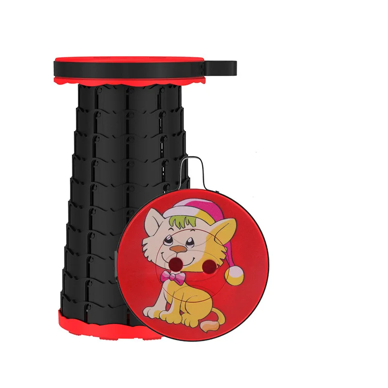 Multi-printed portable folding stool Travel Chair Plastic Stool for sale