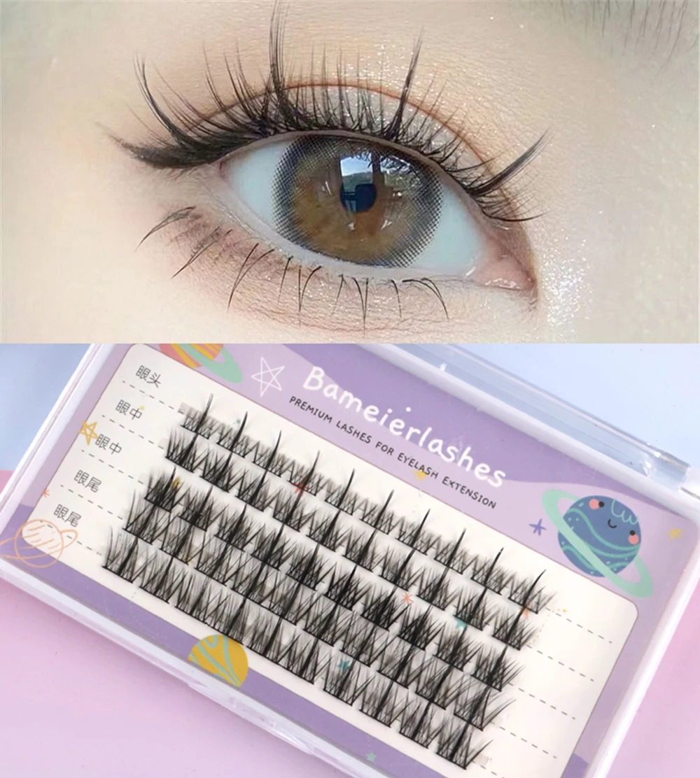 Natural Diy Lash Cluster 120pcs 10-20mm Gift Set Eyelash Beauty Korea Pbt Fiber Diy Lash Extension Kit