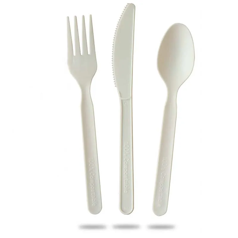 Biodisposable Custom Airline Pla Flateware Cutlery Sets Individually Packaging Tableware Pla Cutlery For Party