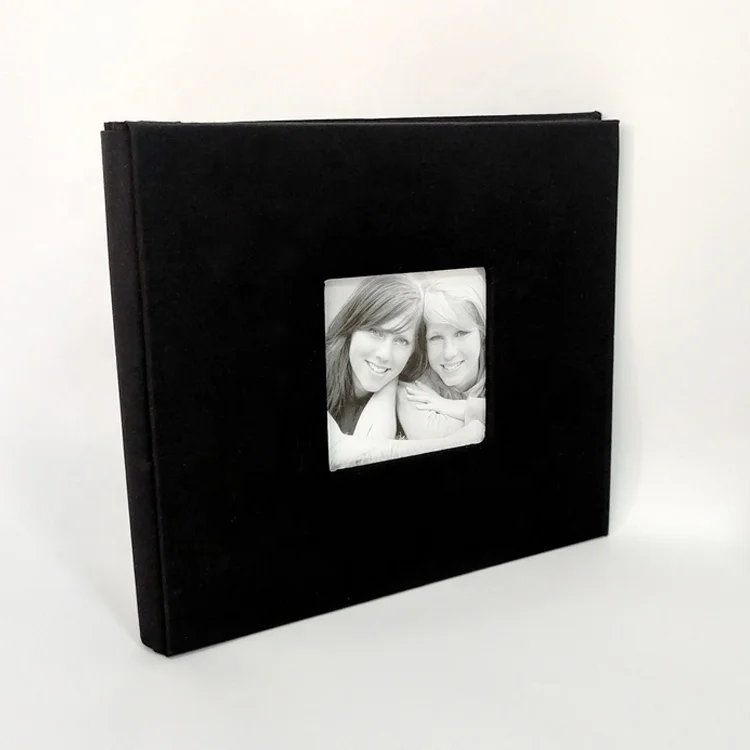 Stocked black fabric screw binding free to add inner pages 8X8 inch photo album