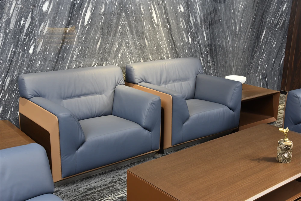 Factory Price Custom Reception Room Furniture Elegant Executive Leather Office Sofa