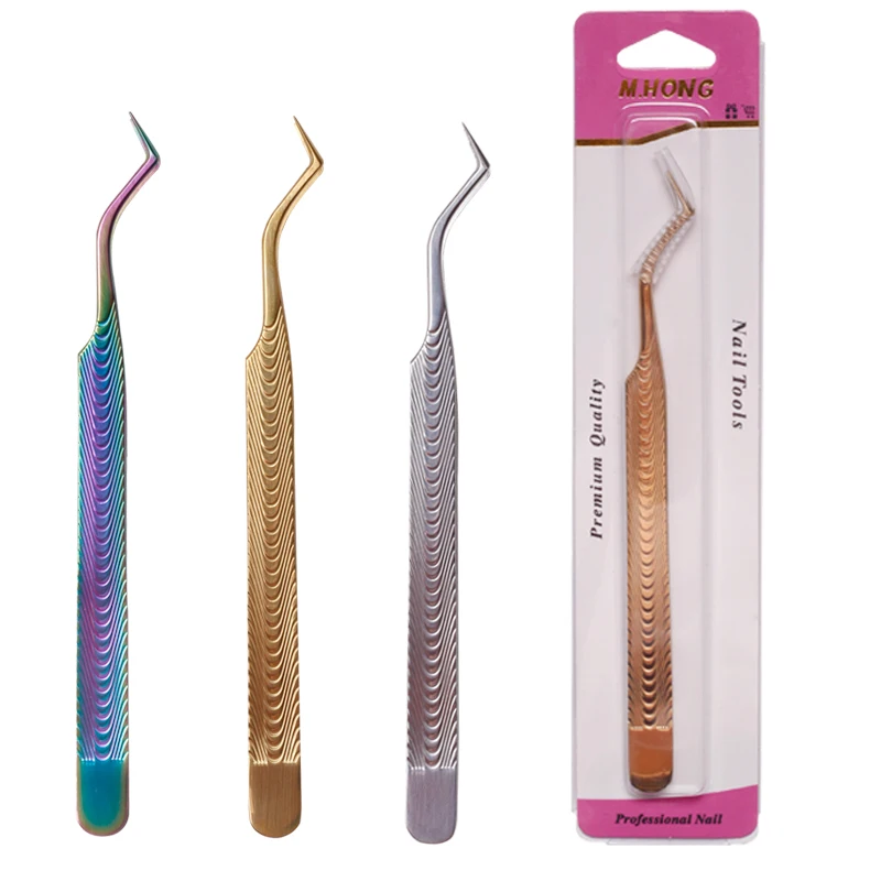 High Accuracy Eyelash Extension Tweezers Stainless Steel Eyebrow Nail Non-Magnetic Clipper Trimming Pincet Pincers Lash Tools