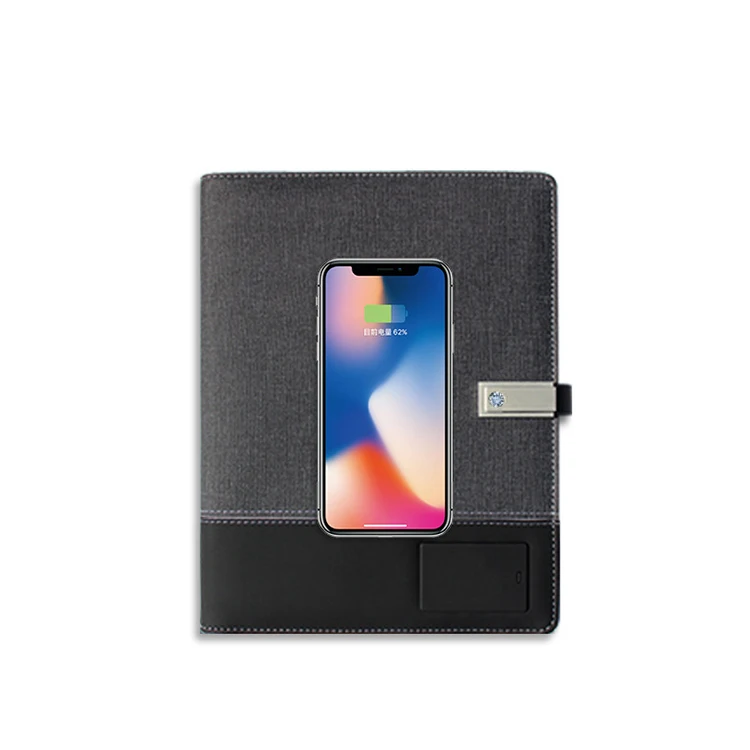 Travel Wireless Charger Usb-C Power Bank Notebook Powerbank Diary Planner Notebook With Power Bank And Usb