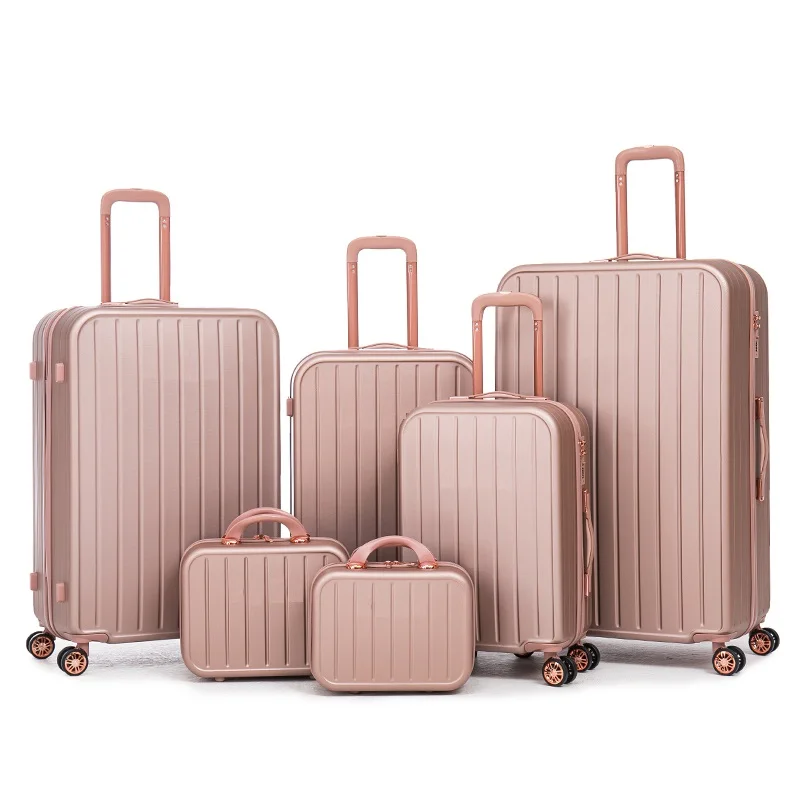 Недорогая оптовая продажа 4 колеса Abs багажная тележка чемодан наборы с 360 колесами