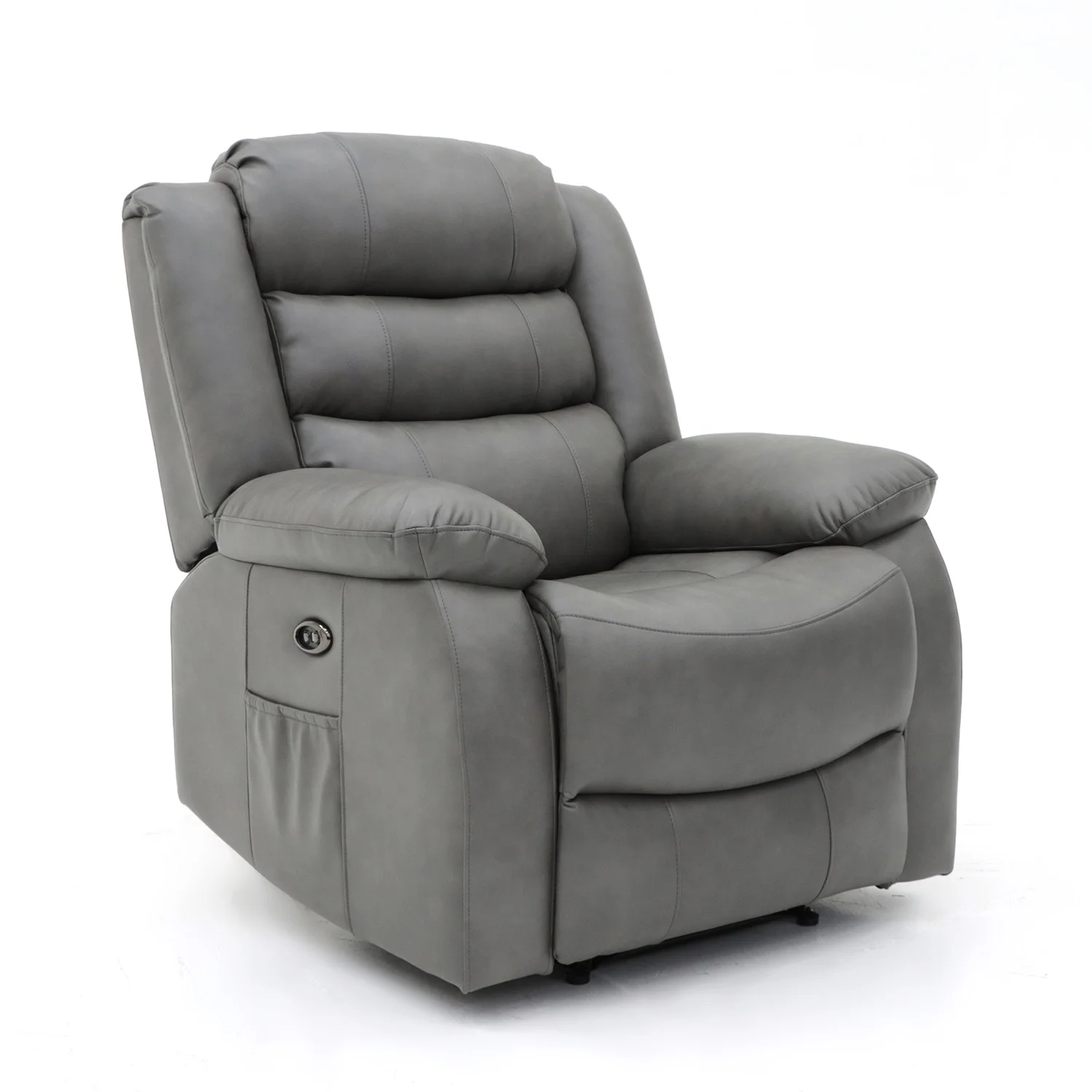 Geeksofa Modern Lazy Boy Leather Power Electric Recliner Chair with Massage and Heat and USB Charging for Living Room Furniture