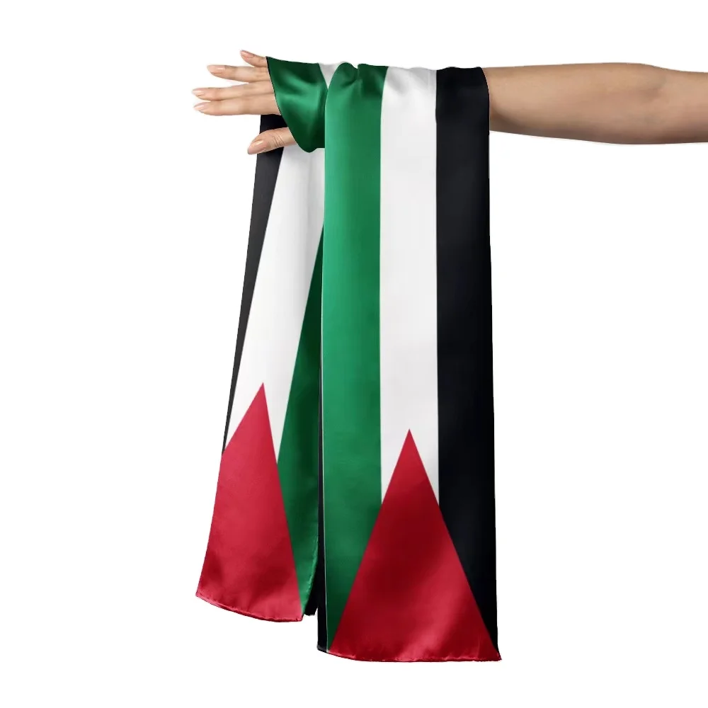 Custom  140x13cm  Free Palestine  I love Palestine   Freedom Satin Long Scarf