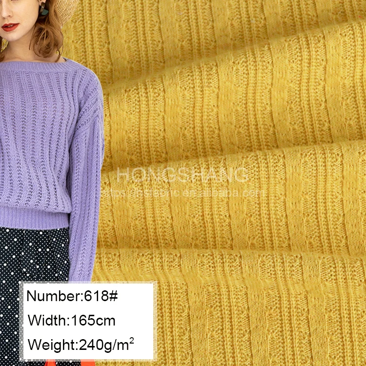 618# wholesale high quality knit 65% polyester 35% cotton jacquard knit fabric for clothing