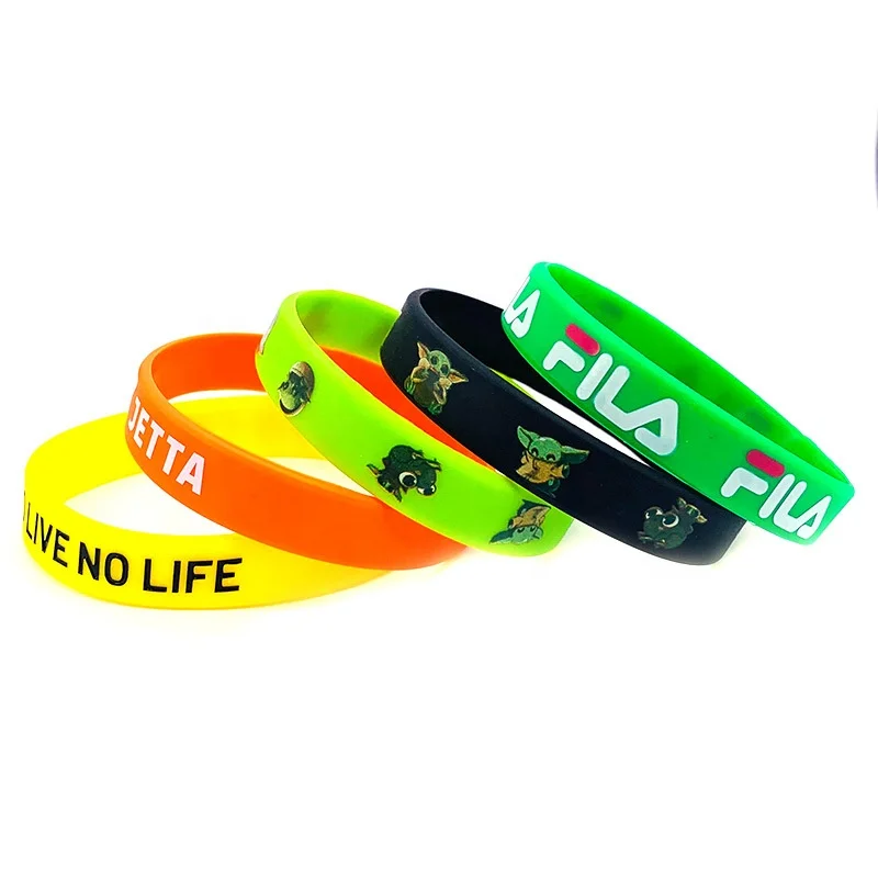 Promotional Advertising Gift Customized Silicone Wrist Band Printed Rubber Custom Logo Bracelets Promotional Wristbands