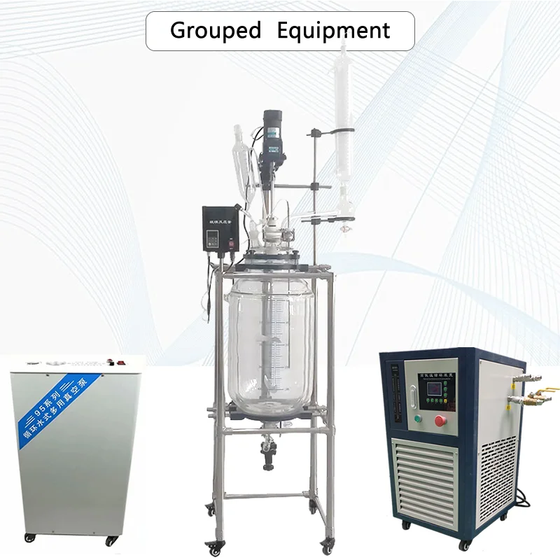 High Quality 5l 10l 30l Lab Jacketed Glass Stirred Lined lab reactor