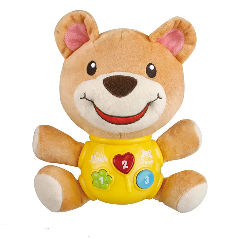 Cute Cartoon Soft Animal Baby Sleeping Electronic Plush Comfort Toys With Music And Light