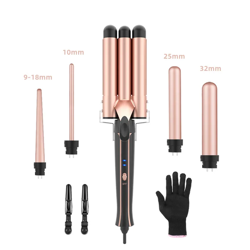 New Replaceable Multi-Functional Converter Hair Curler Led5-in-1 Tube Replacement Hair Curler Factory