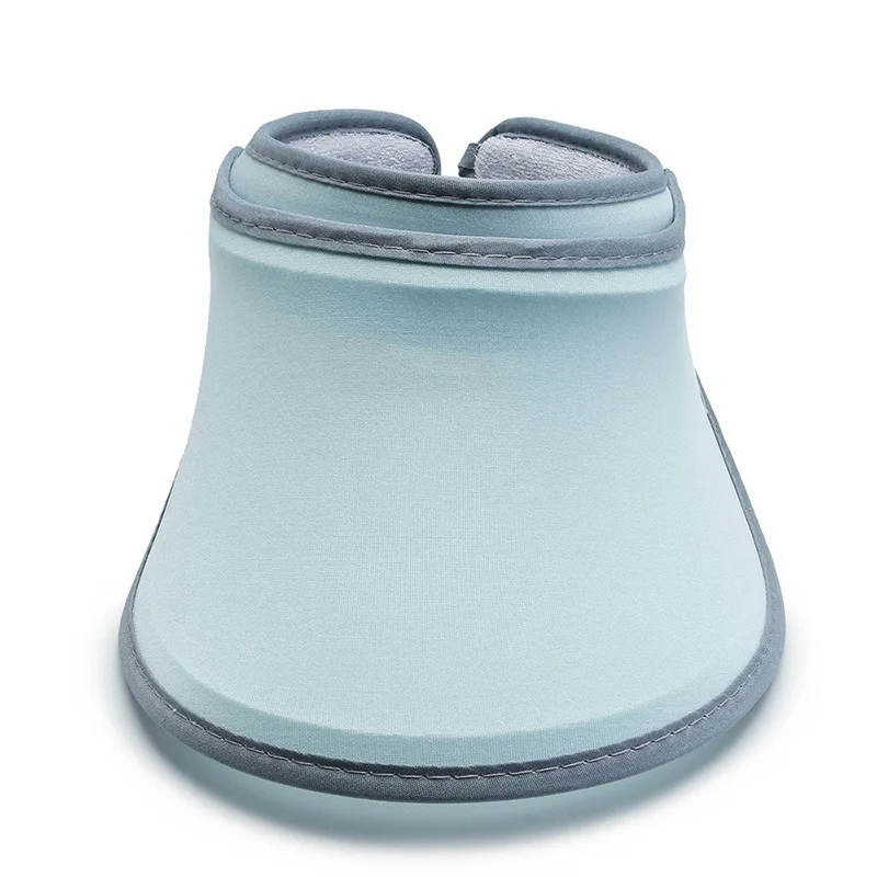 Visor Cap Hat Beach Sun Visor Hat Promotion Advertising Tuorist Team Cap Custom Logo UV Protection Air Top Plastic PVC Plain Age