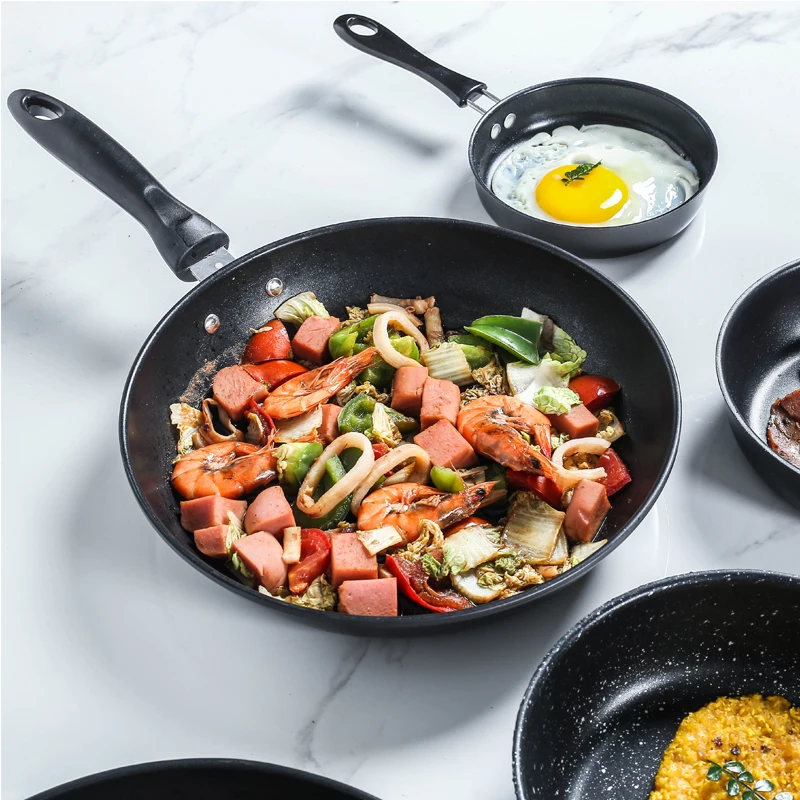 High Quality Home Kitchen Custom Cooking Pot With Handle Stainless Steel Flat Bottom Nonstick Pan