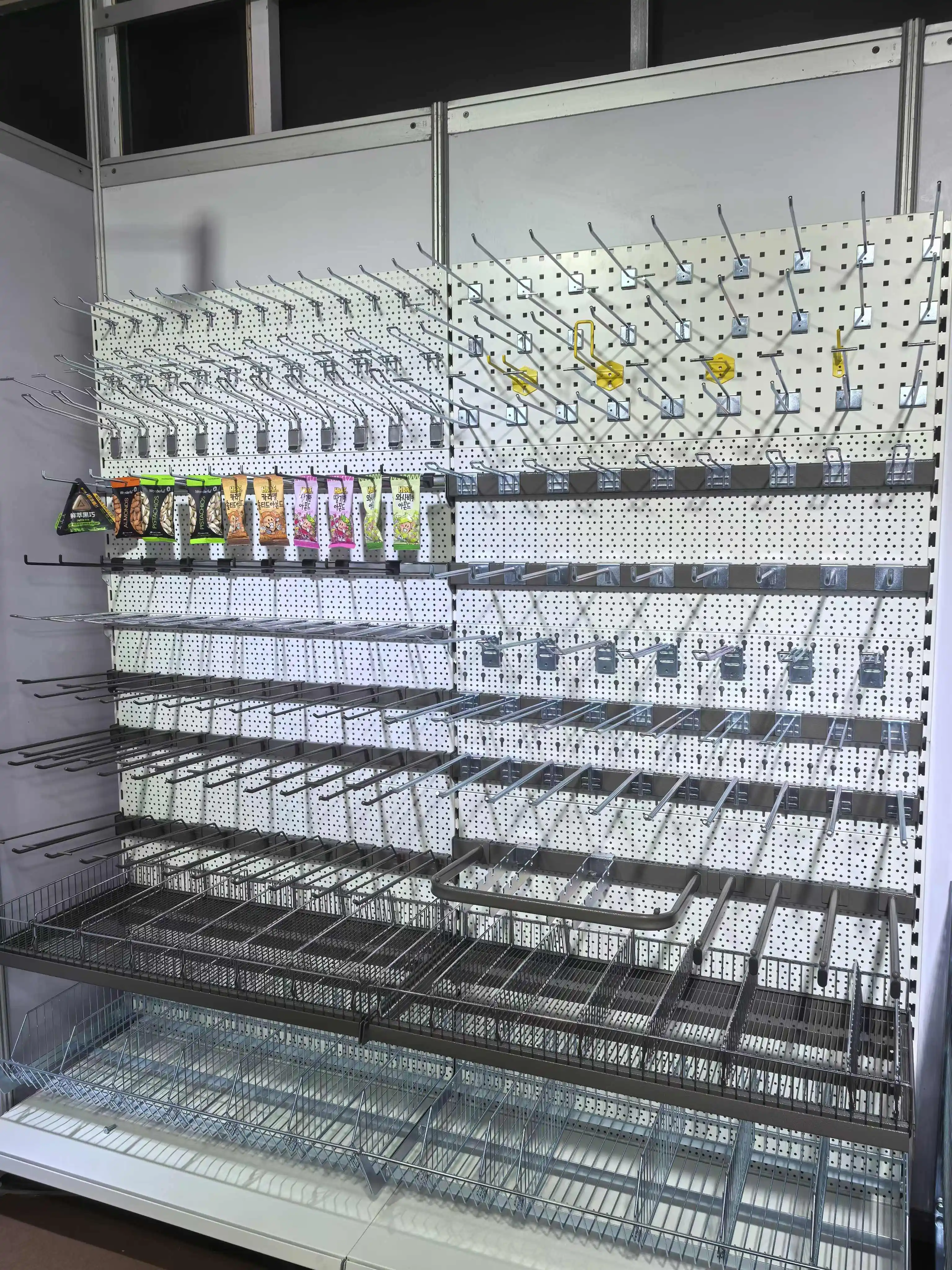 Одноместные и двойные сетчатые Дисплейные Крючки для супермаркетов с металлическим крючком из нержавеющей стали