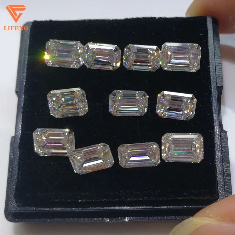 Hot Selling Fashion High Quality Emerald Cut Diamond Jewelry Artificial Grandmother White Gsynthetic Corundum Gemstone