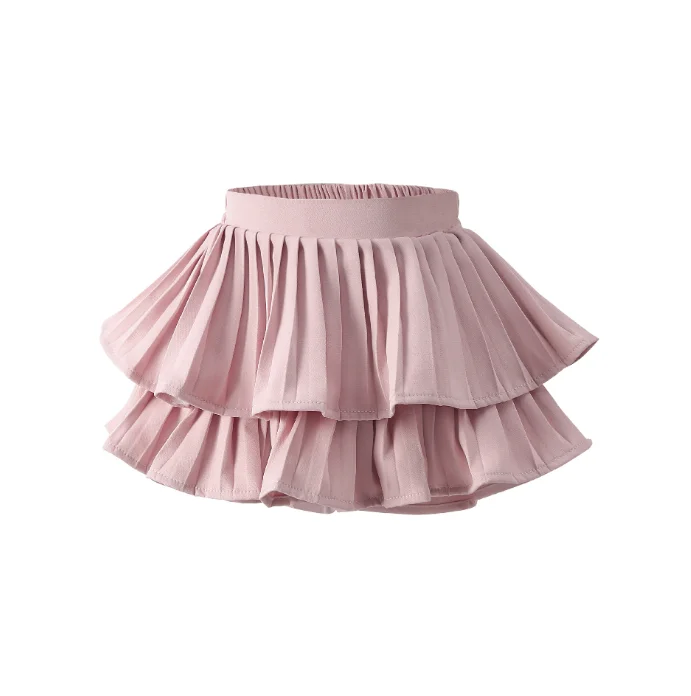 Girl pure color short skirt pleated skirt  casual girl short skirt black kids