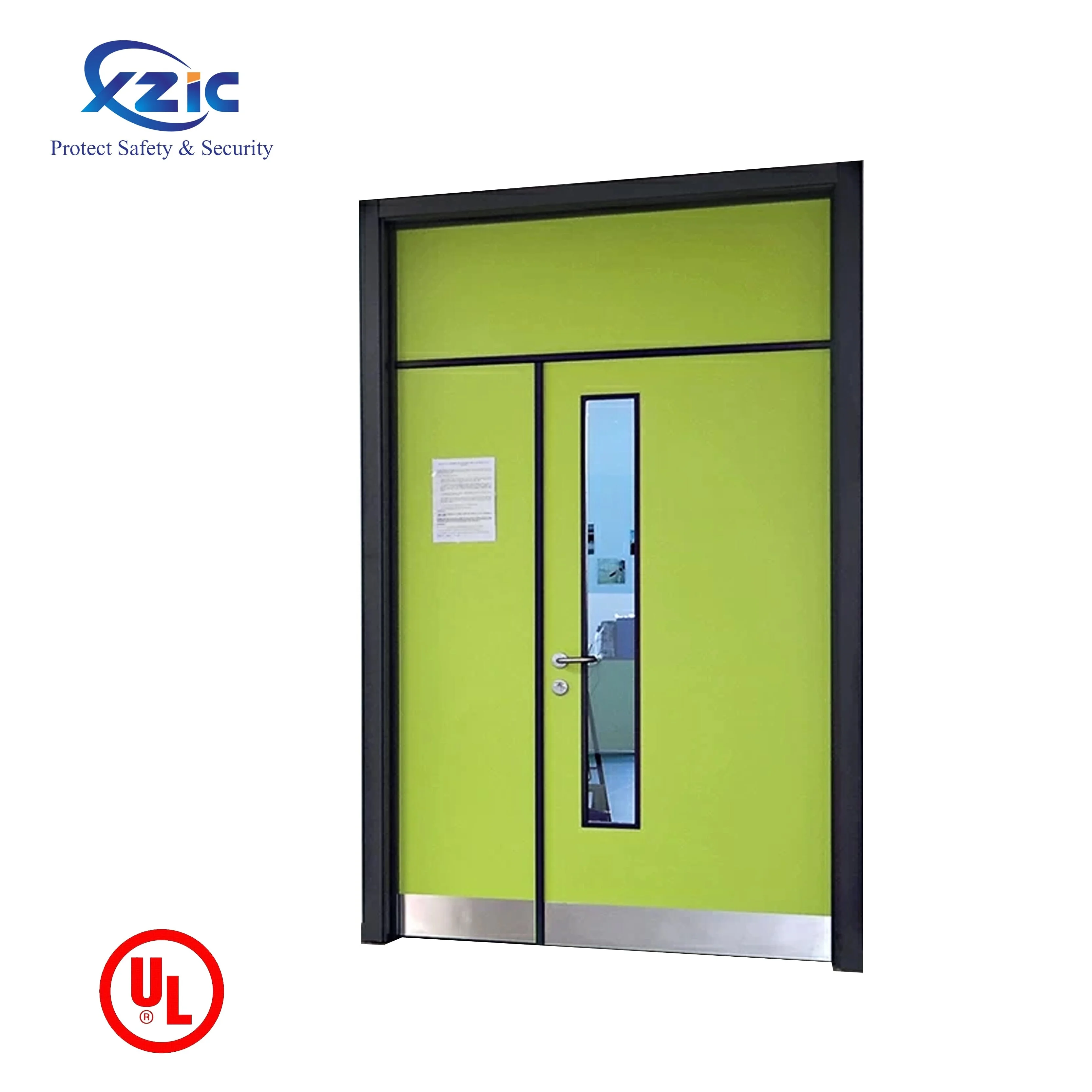 Galvanized steel safety door commercial fire rated door steel fire proof exit door